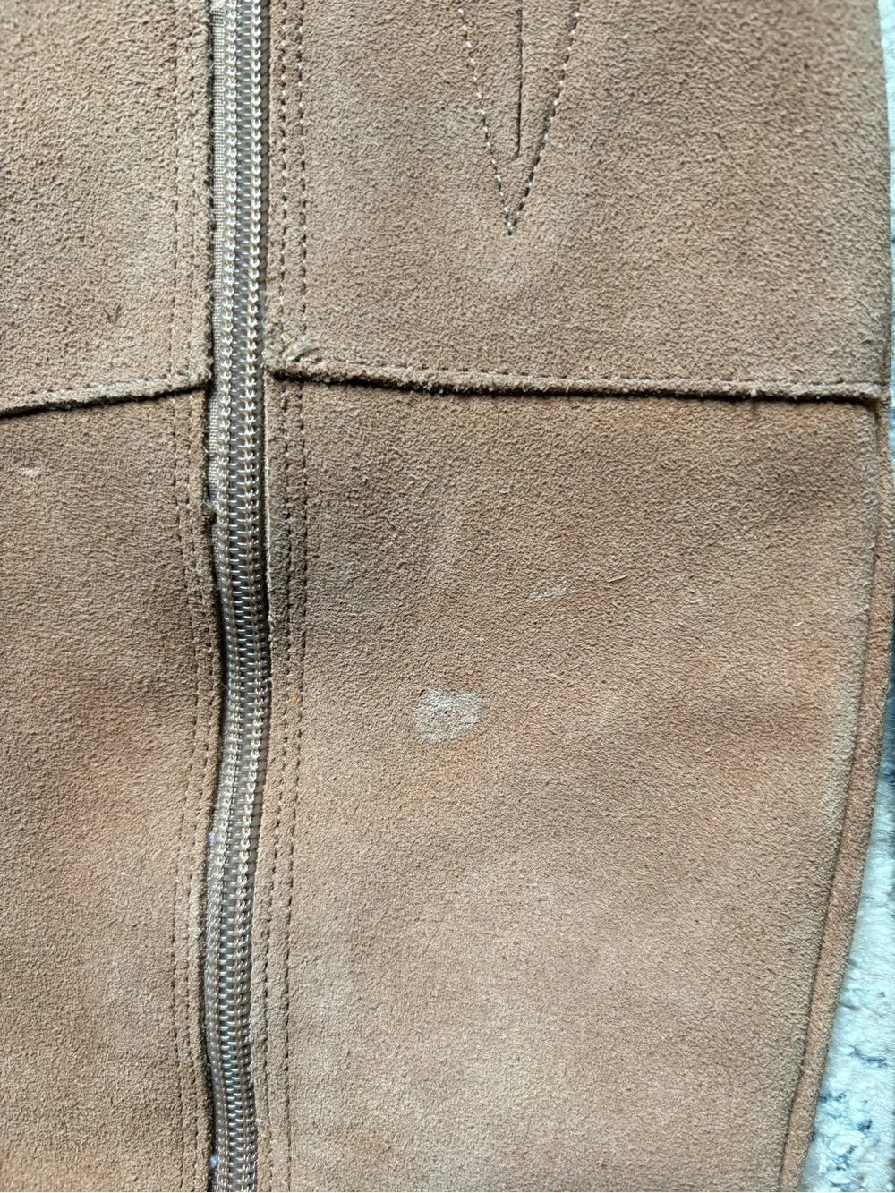 Jack Rogers Tara Suede Riding Boots Signature Stitching Tan | Women's 8